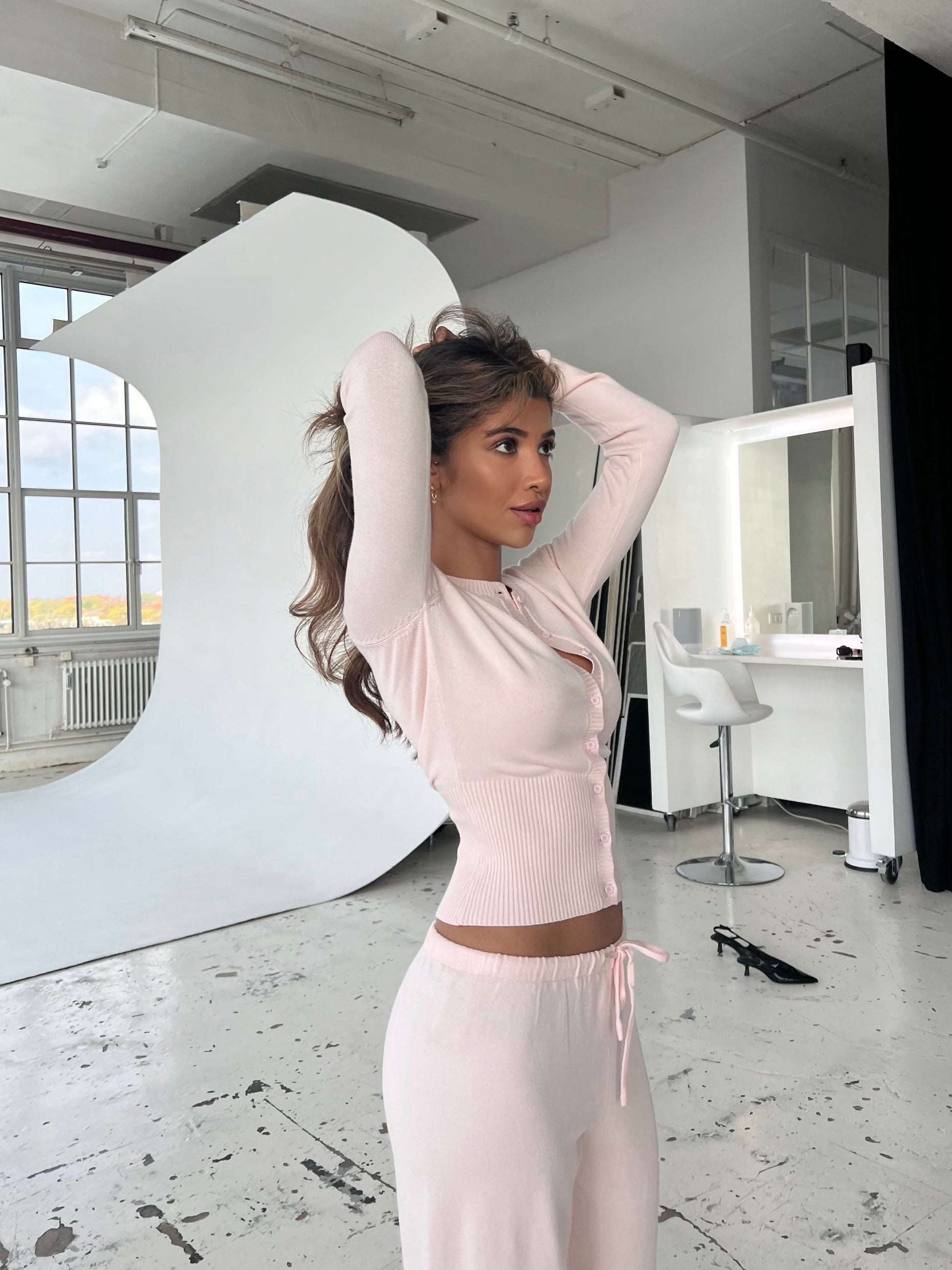 Women's Ribbed Knit Lounge Set Long Sleeve Top and Pants - product image 3