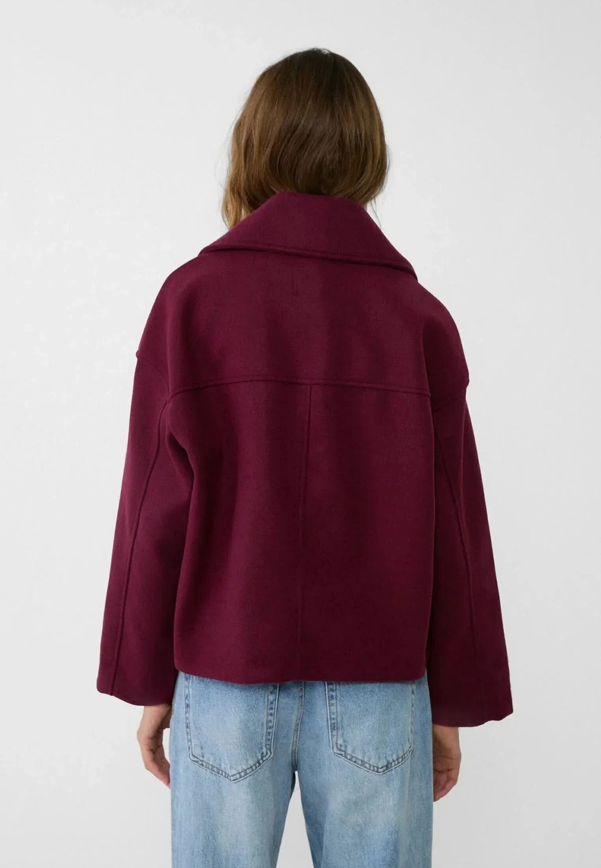 Women's Cropped Notch Lapel Double Breasted Jacket