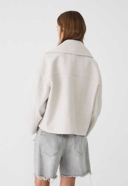 Women's Cropped Notch Lapel Double Breasted Jacket