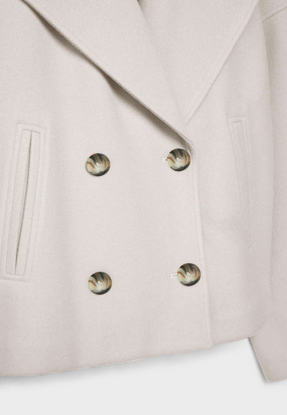 Women's Cropped Notch Lapel Double Breasted Jacket