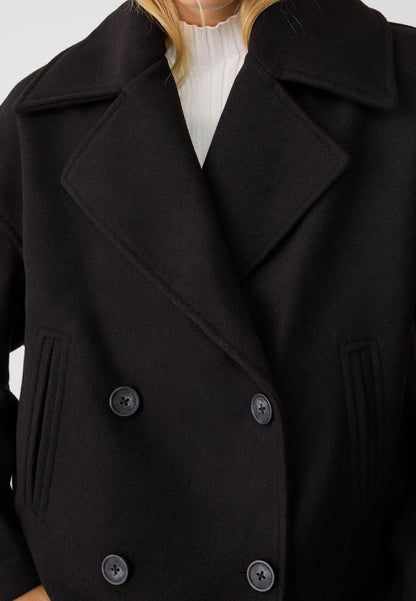 Women's Cropped Notch Lapel Double Breasted Jacket