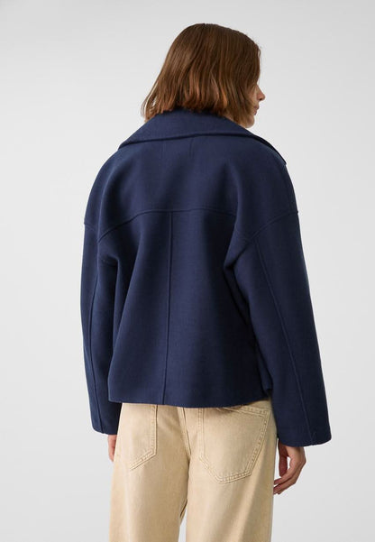 Women's Cropped Notch Lapel Double Breasted Jacket