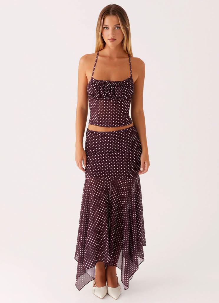 Women's Cocktail Polka Dot Midi Dress Set Square Neck - product image 1