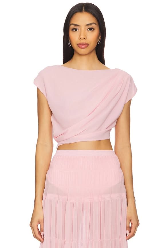 Women's Wedding Guest Maxi Skirt Set Draped Crop Top - product image 2