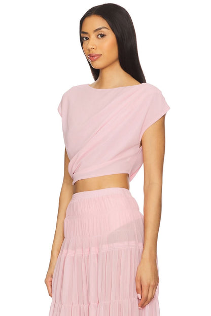 Women's Wedding Guest Maxi Skirt Set Draped Crop Top - product image 3