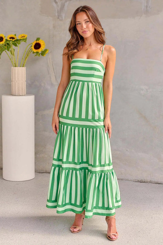 Charlotte™ | Stripped Maxi Dress Claxoria
