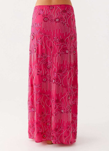 Women's Wedding Guest Floral Sequin Maxi Skirt - product image 6
