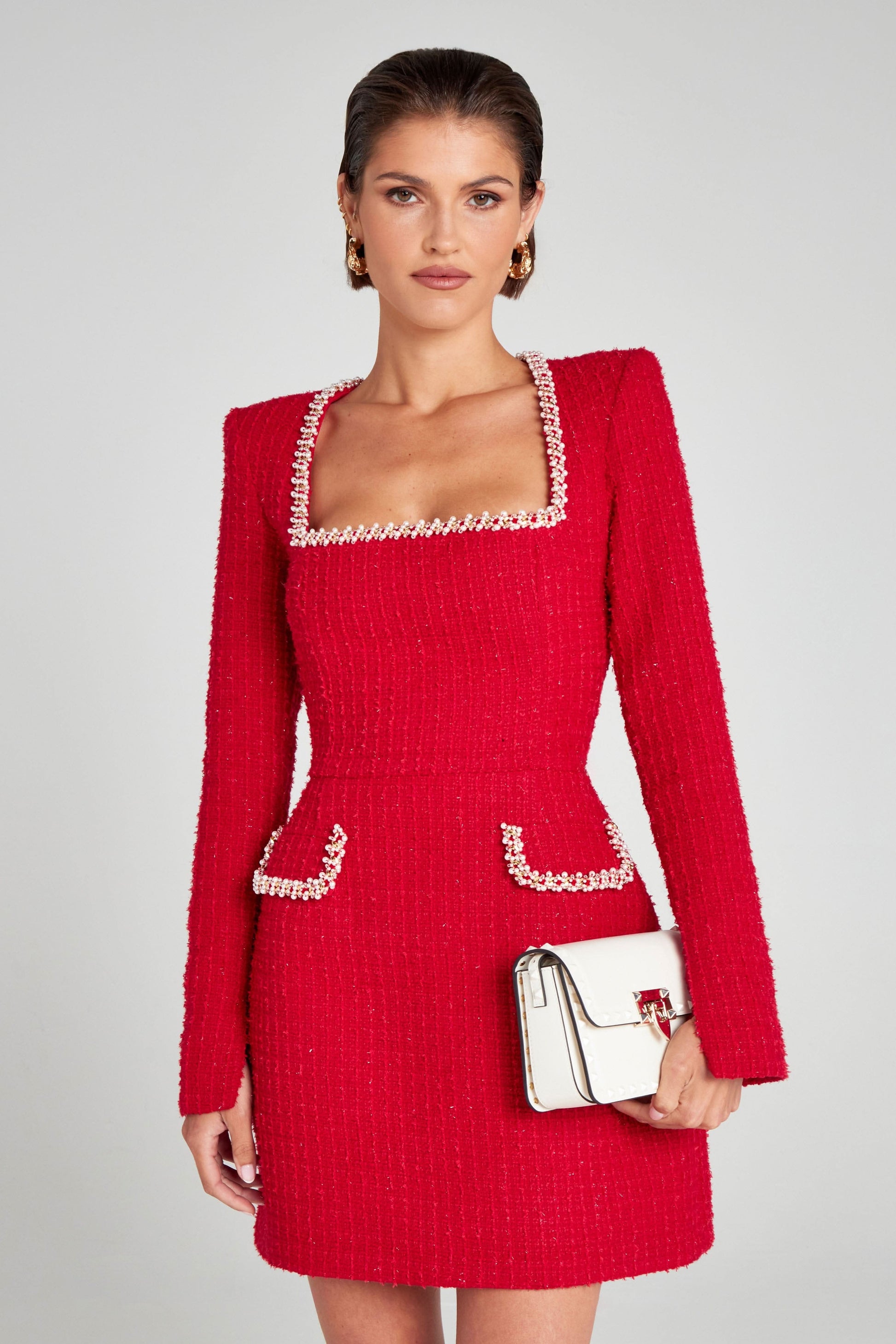 Women's Cocktail Square Neck Long Sleeve Mini Dress - product image 2