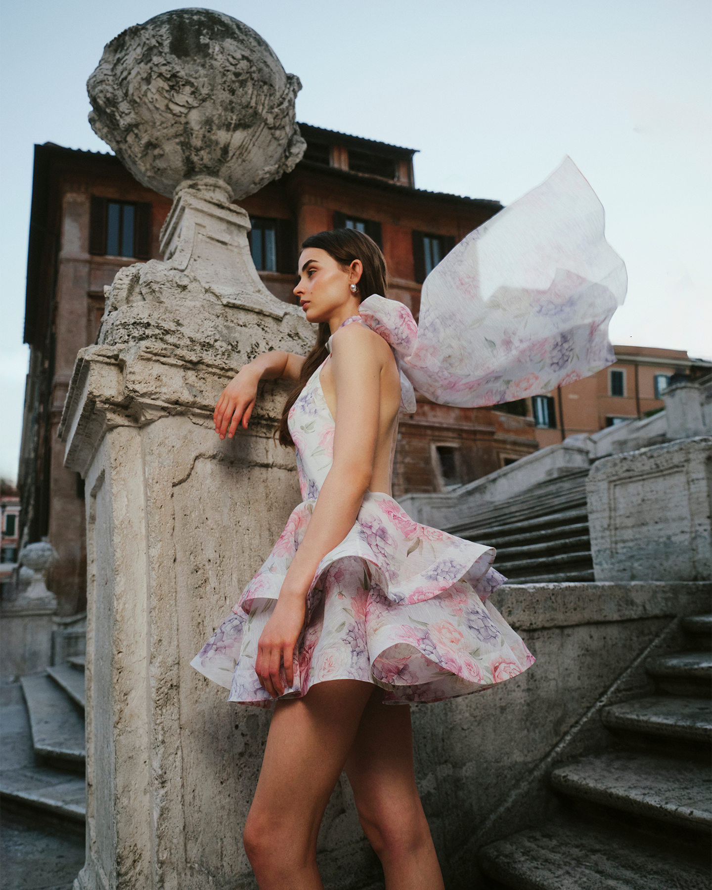 Women's Wedding Guest Floral Halter Mini Ruffle Dress - product image 2