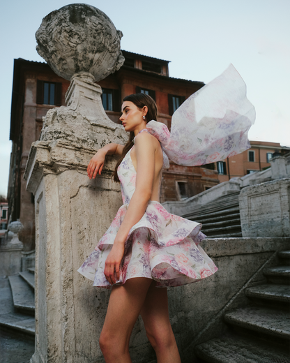 Women's Wedding Guest Floral Halter Mini Ruffle Dress - product image 2