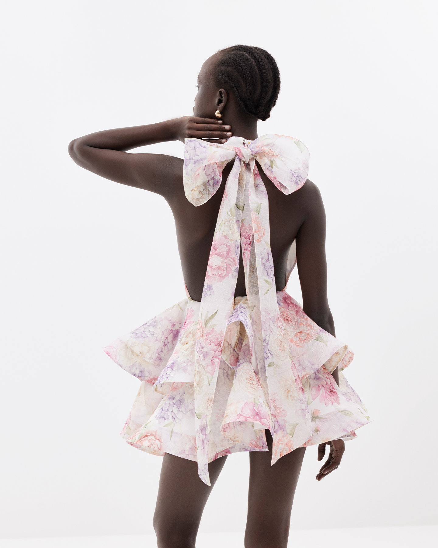 Women's Wedding Guest Floral Halter Mini Ruffle Dress - product image 4