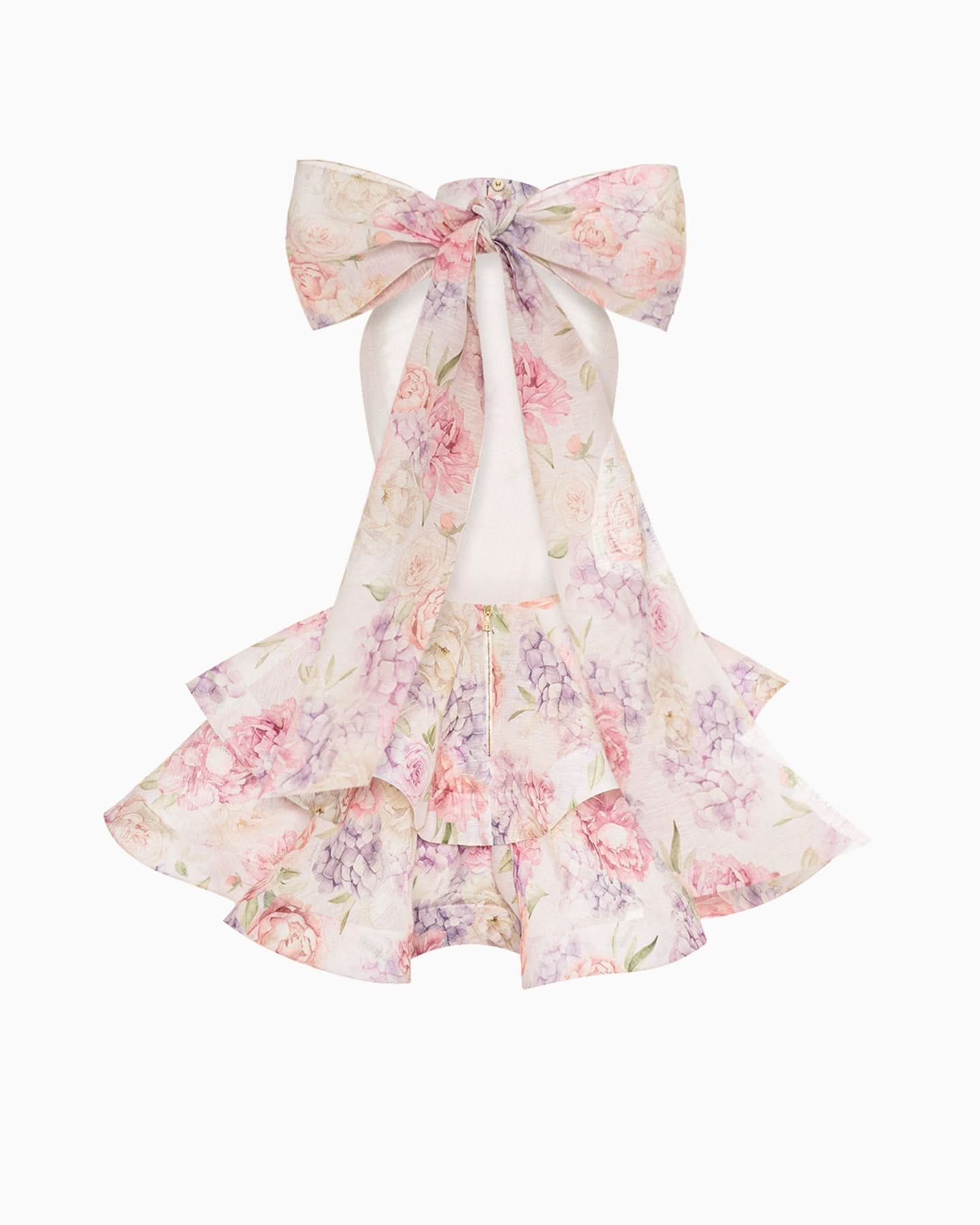 Women's Wedding Guest Floral Halter Mini Ruffle Dress - product image 7