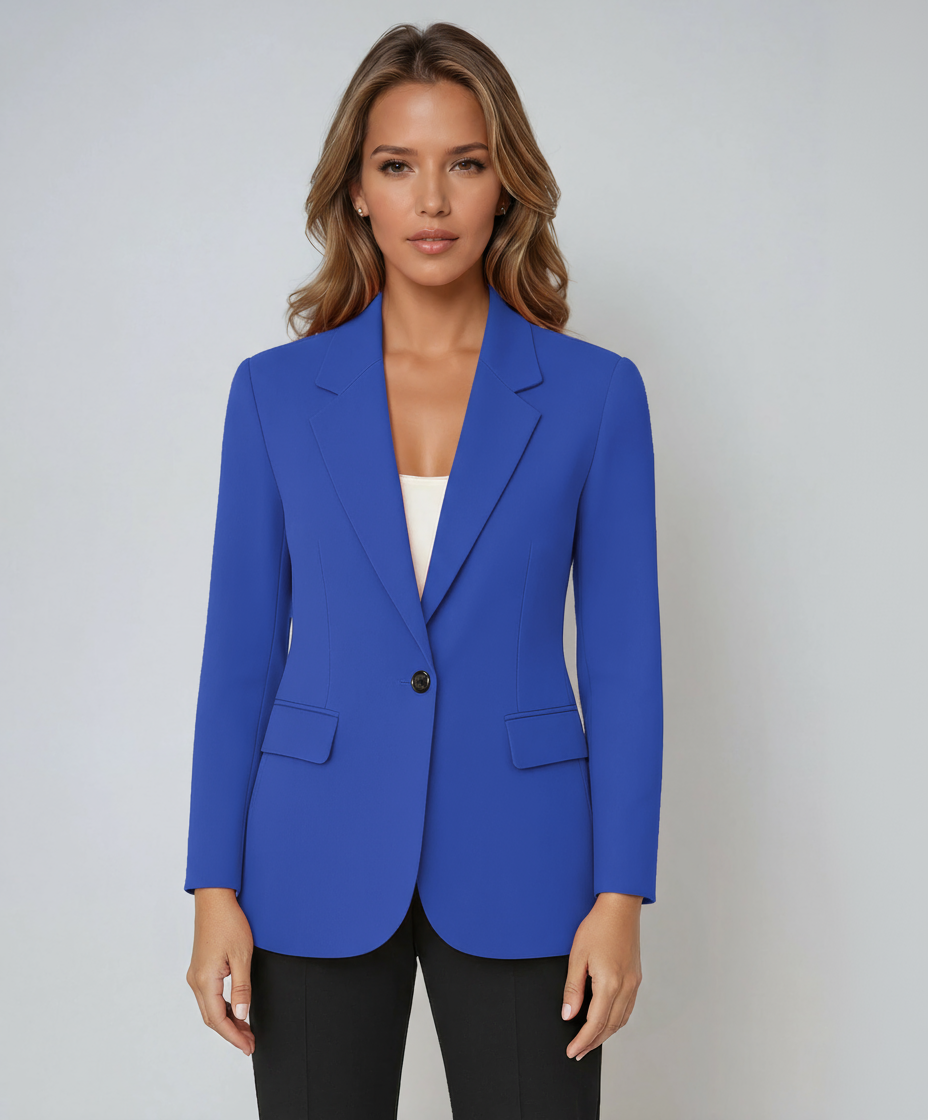 Women's Button Tailored Blazer - Blue