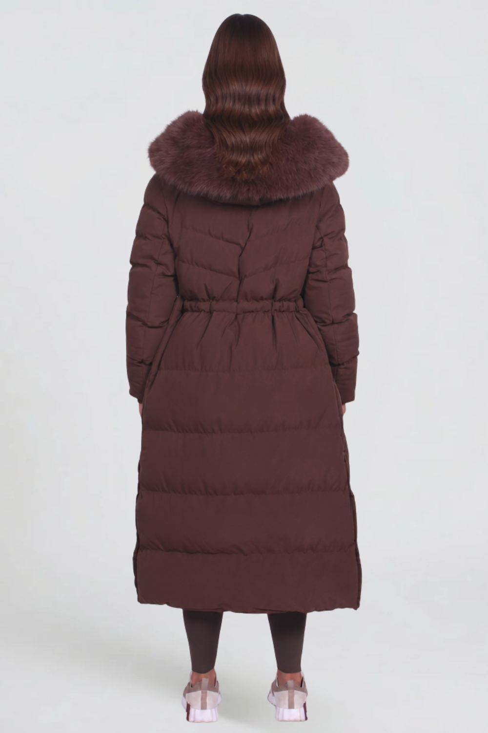 Women's Faux Fur Hooded Long Puffer Coat