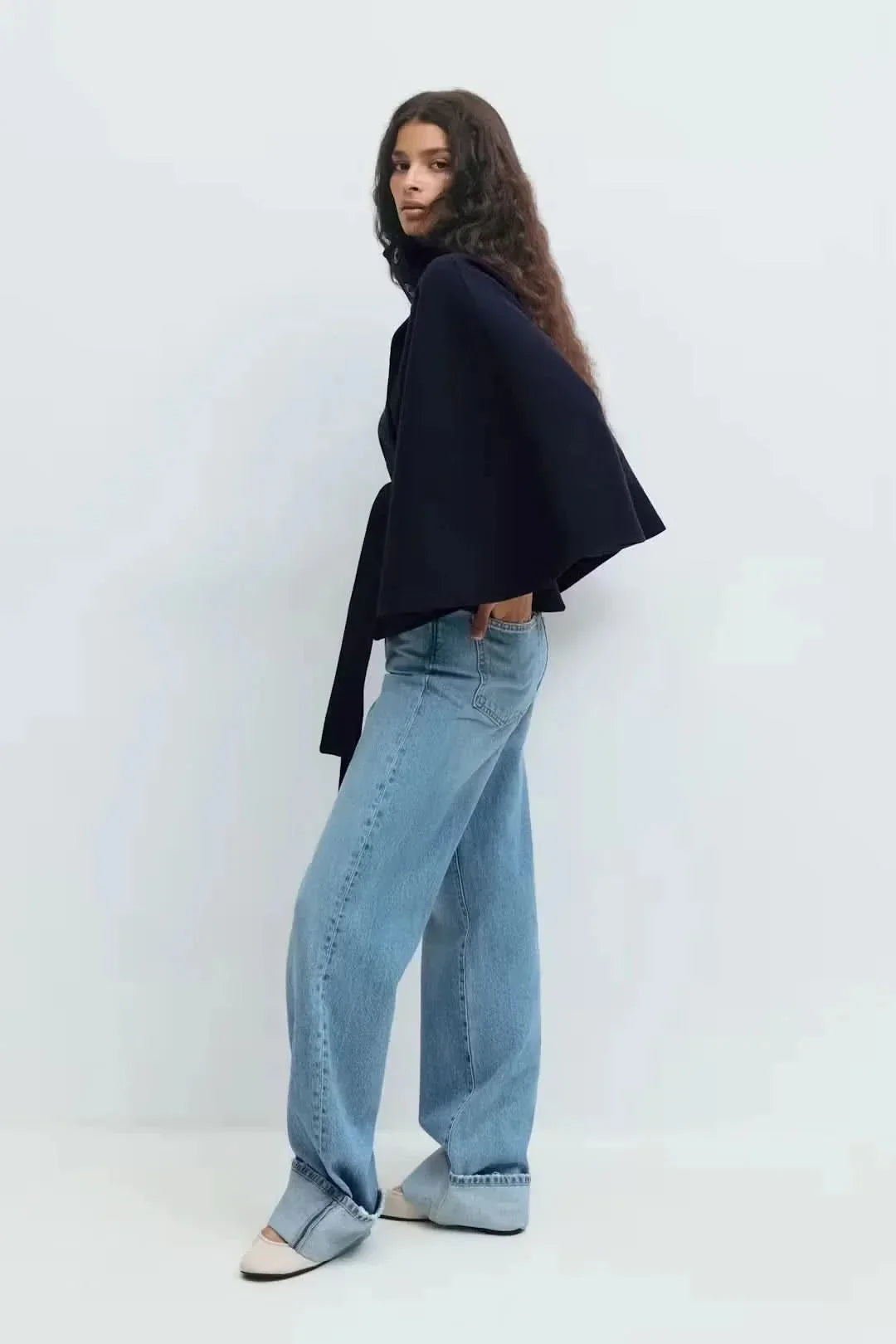 Women's Belt Cape Jacket