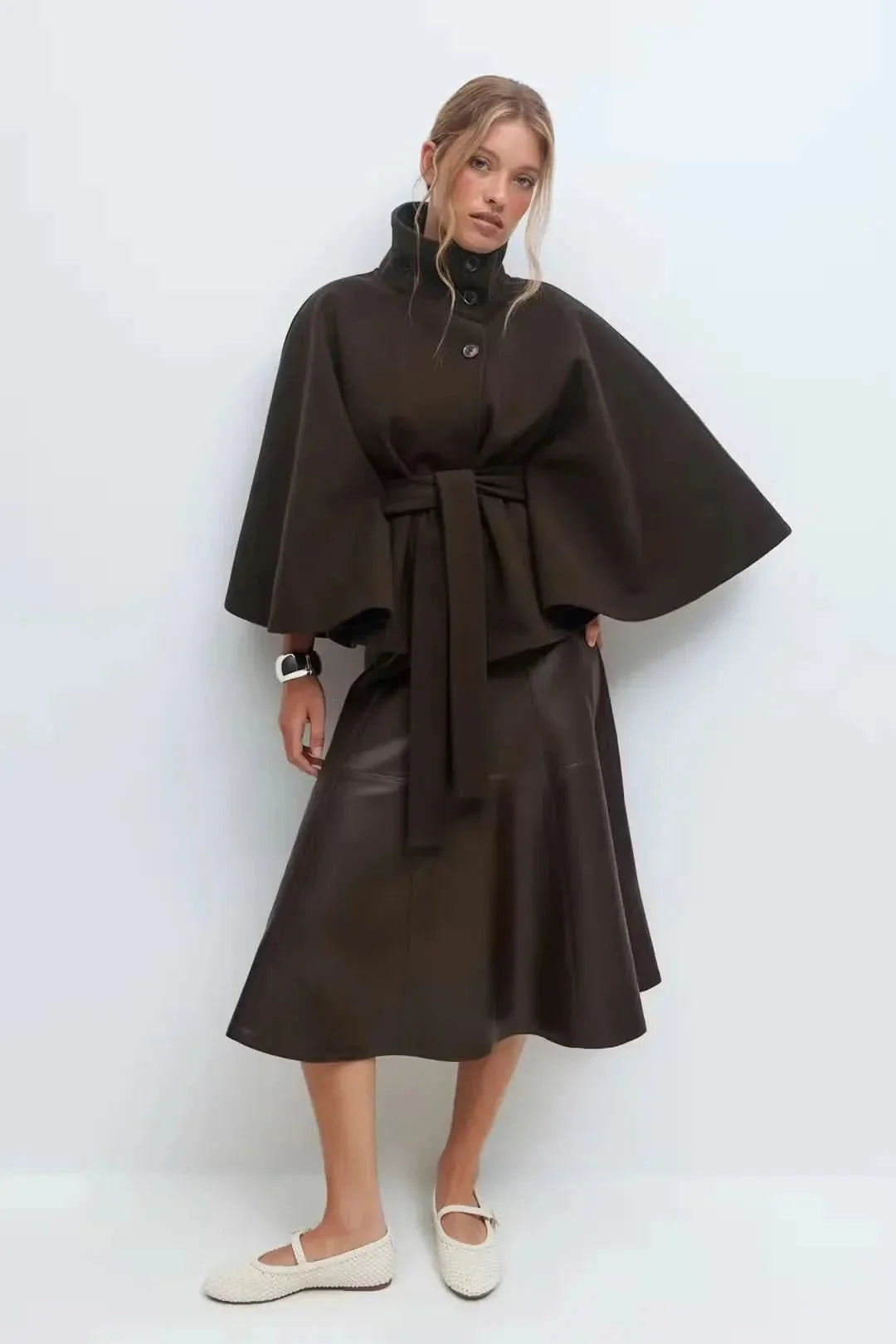 Women's Belt Cape Jacket