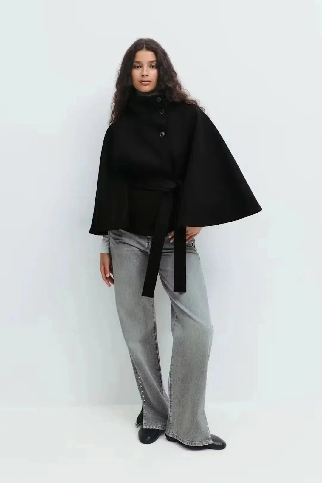 Women's Belt Cape Jacket