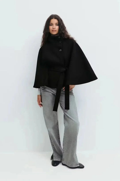 Women's Belt Cape Jacket