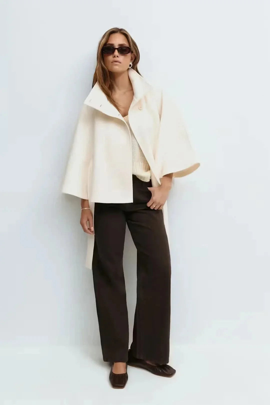 Women's Belt Cape Jacket