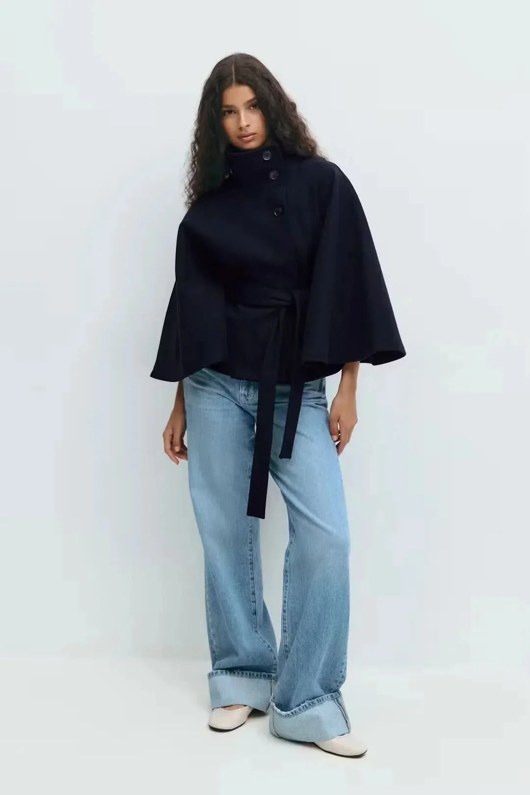 Women's Belt Cape Jacket