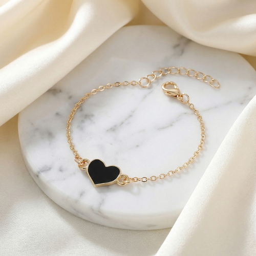 Women's Gold Heart Charm Chain Bracelet with Extender - product image 1