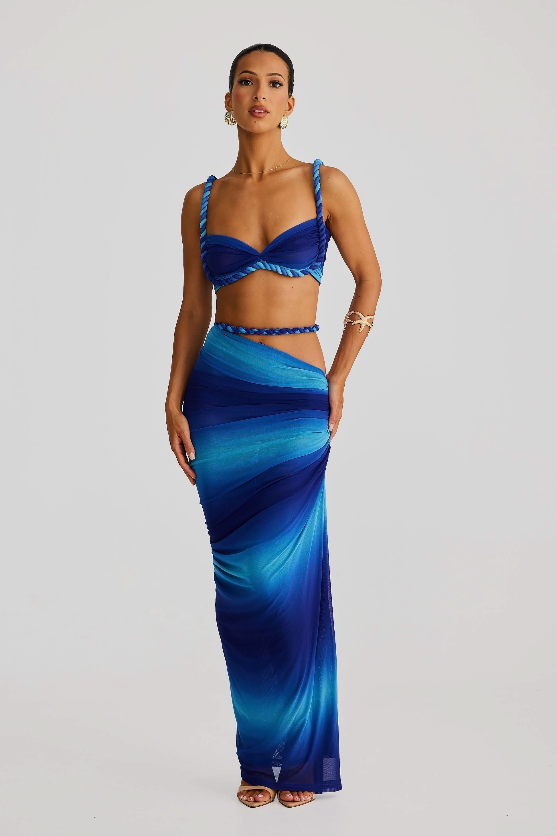 Women's Cocktail Ruched Cutout Maxi Dress Two Piece Set - product image 2