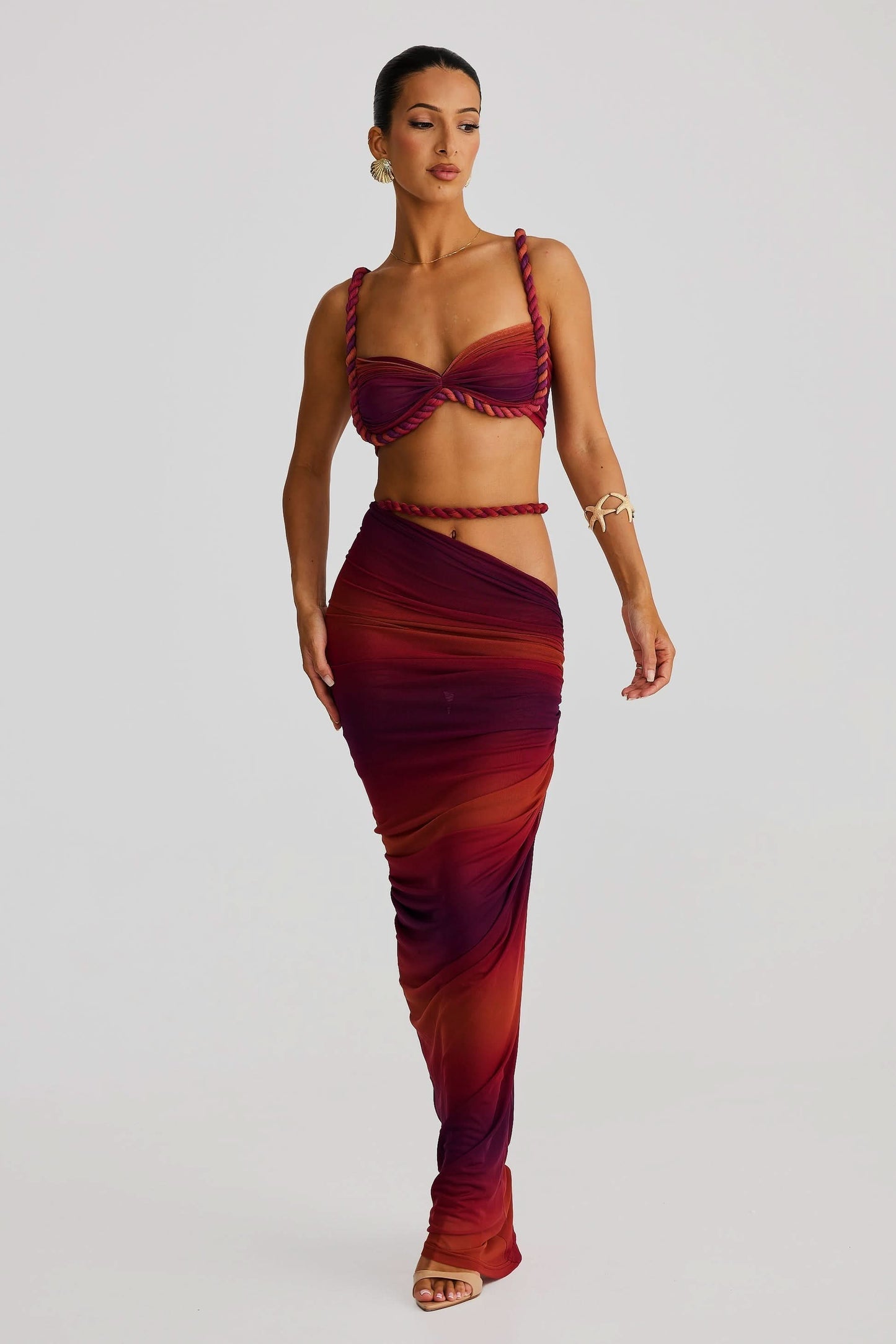 Women's Cocktail Ruched Cutout Maxi Dress Two Piece Set - product image 3