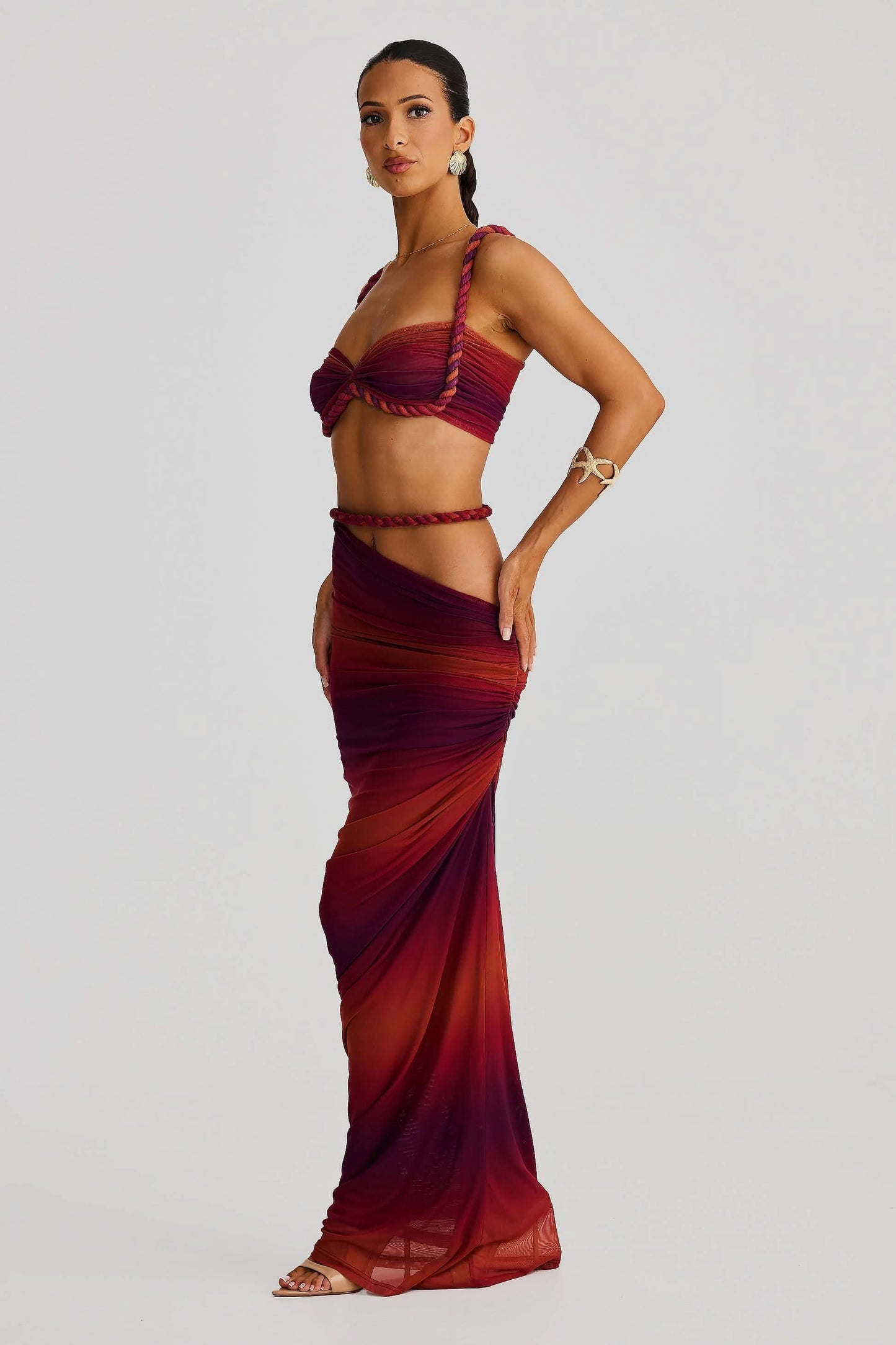 Women's Cocktail Ruched Cutout Maxi Dress Two Piece Set - product image 12