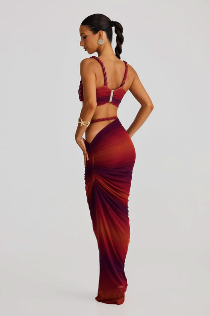 Women's Cocktail Ruched Cutout Maxi Dress Two Piece Set - product image 13