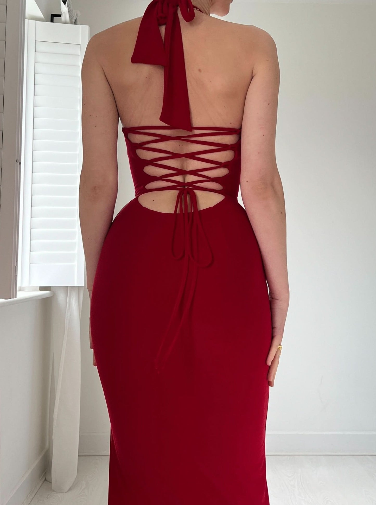 Women's Cocktail Halter Bodycon Maxi Dress With Side Slit - product image 8