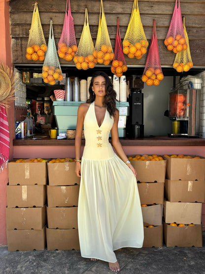 Women's Wedding Guest Halter Plunge Maxi Dress - product image 1