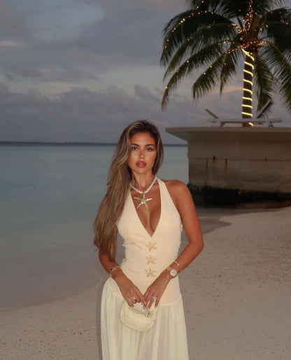 Women's Wedding Guest Halter Plunge Maxi Dress - product image 2