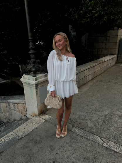 Women's Summer Off Shoulder Long Sleeve Mini Dress