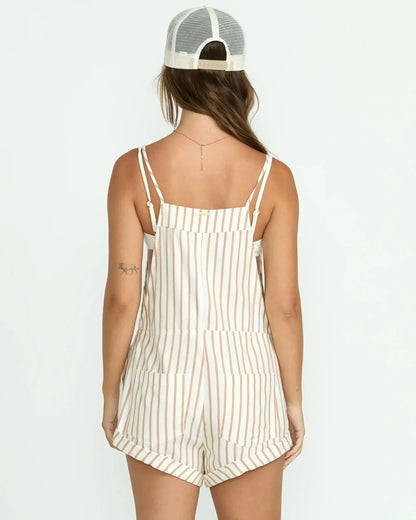 Women's Summer Striped Square Neck Short Romper Overall - product image 3