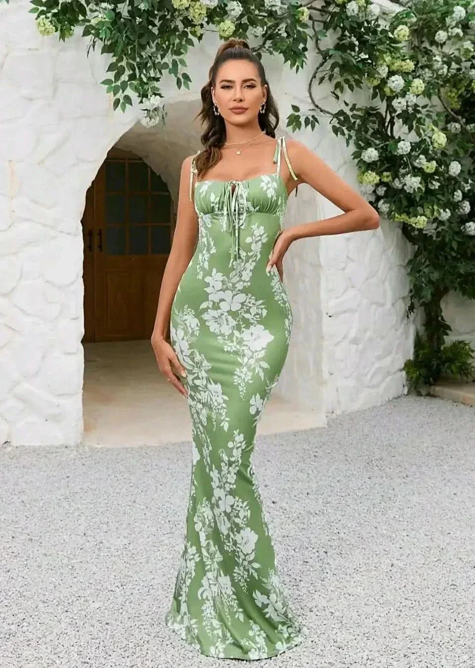 Women's Wedding Guest Floral Square Neck Maxi Dress - product image 2