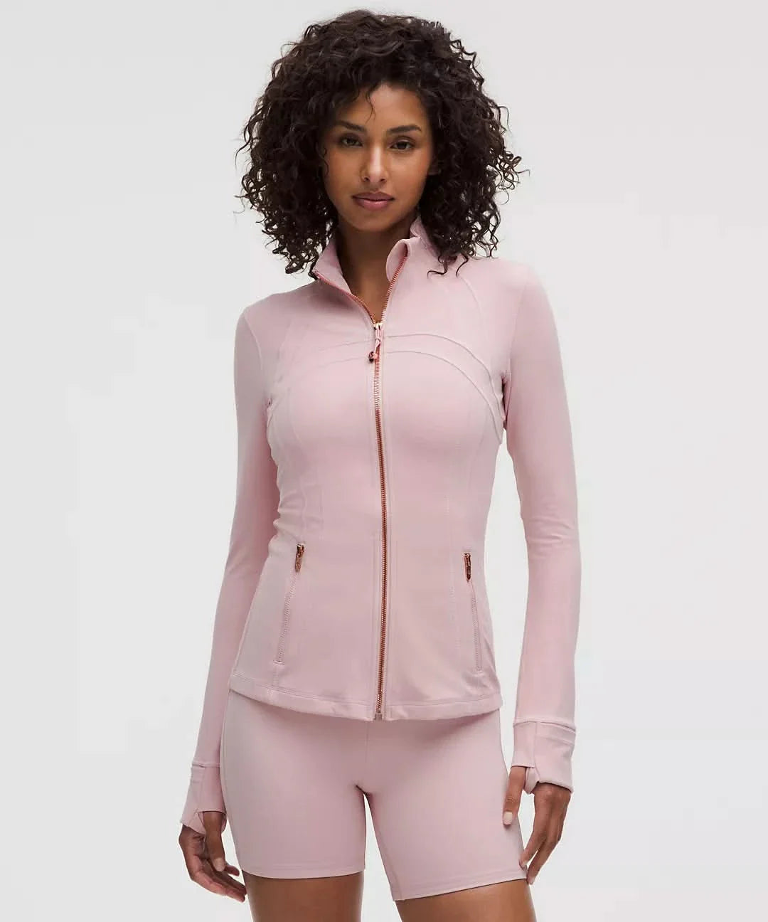 Women's Athleisure High Neck Zip Up Jacket With Pockets - product image 3