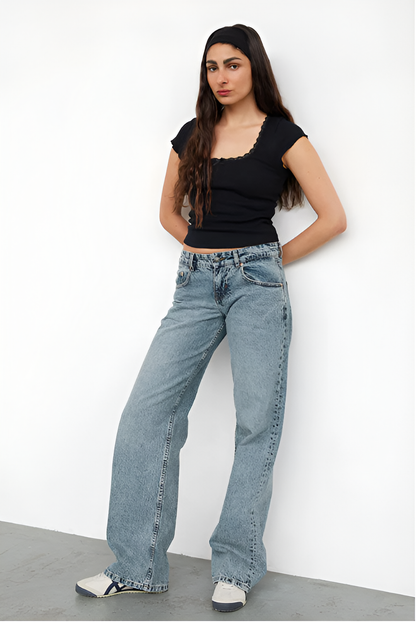 Women's Low Rise Wide Leg Full Length Jeans - product image 6