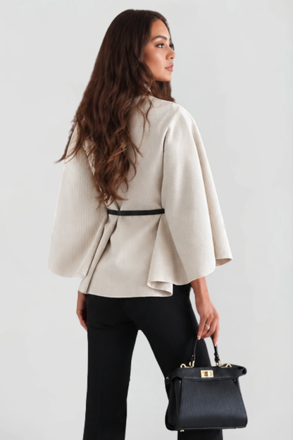Women's Belted Oversized Wool Cape Coat