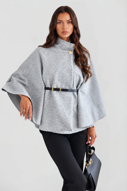 Women's Belted Oversized Wool Cape Coat