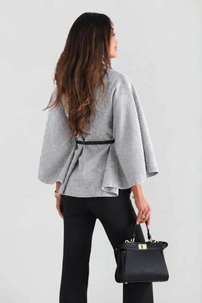 Women's Belted Oversized Wool Cape Coat