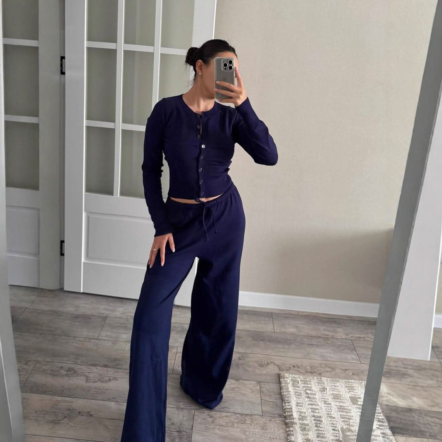 Women's Ribbed Knit Lounge Set Long Sleeve Top and Pants - product image 24