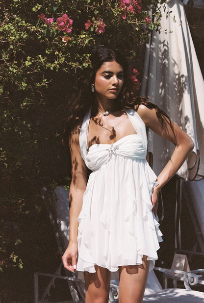 Women's Wedding Guest Floral Halter Mini Dress - product image 14