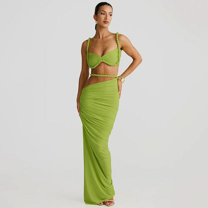 Women's Cocktail Ruched Cutout Maxi Dress Two Piece Set - product image 4