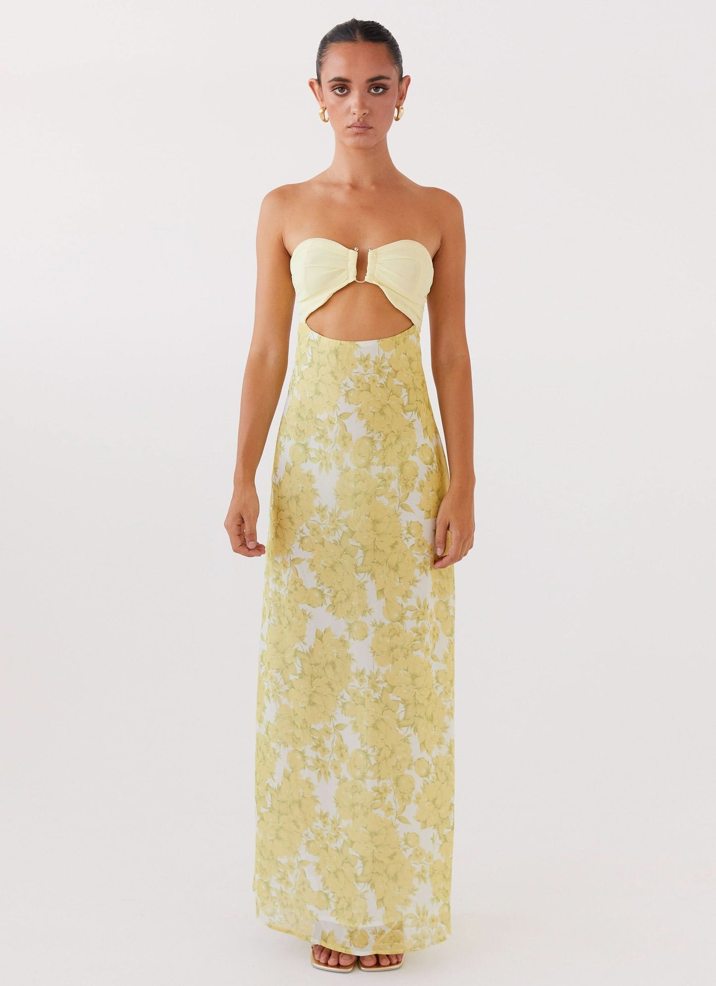 Women's Wedding Guest Floral Strapless Maxi Dress - product image 4