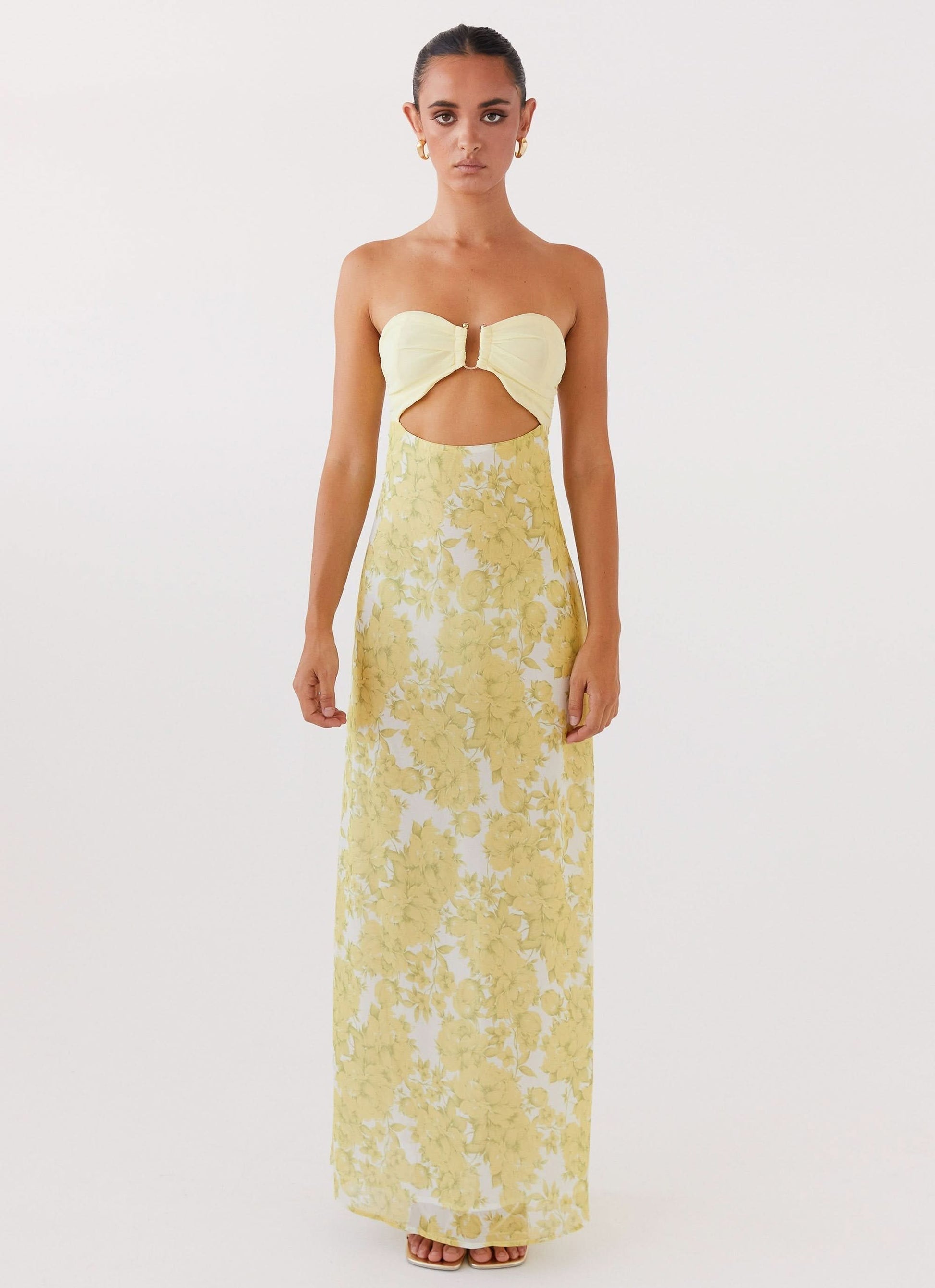 Women's Wedding Guest Floral Strapless Maxi Dress - product image 4