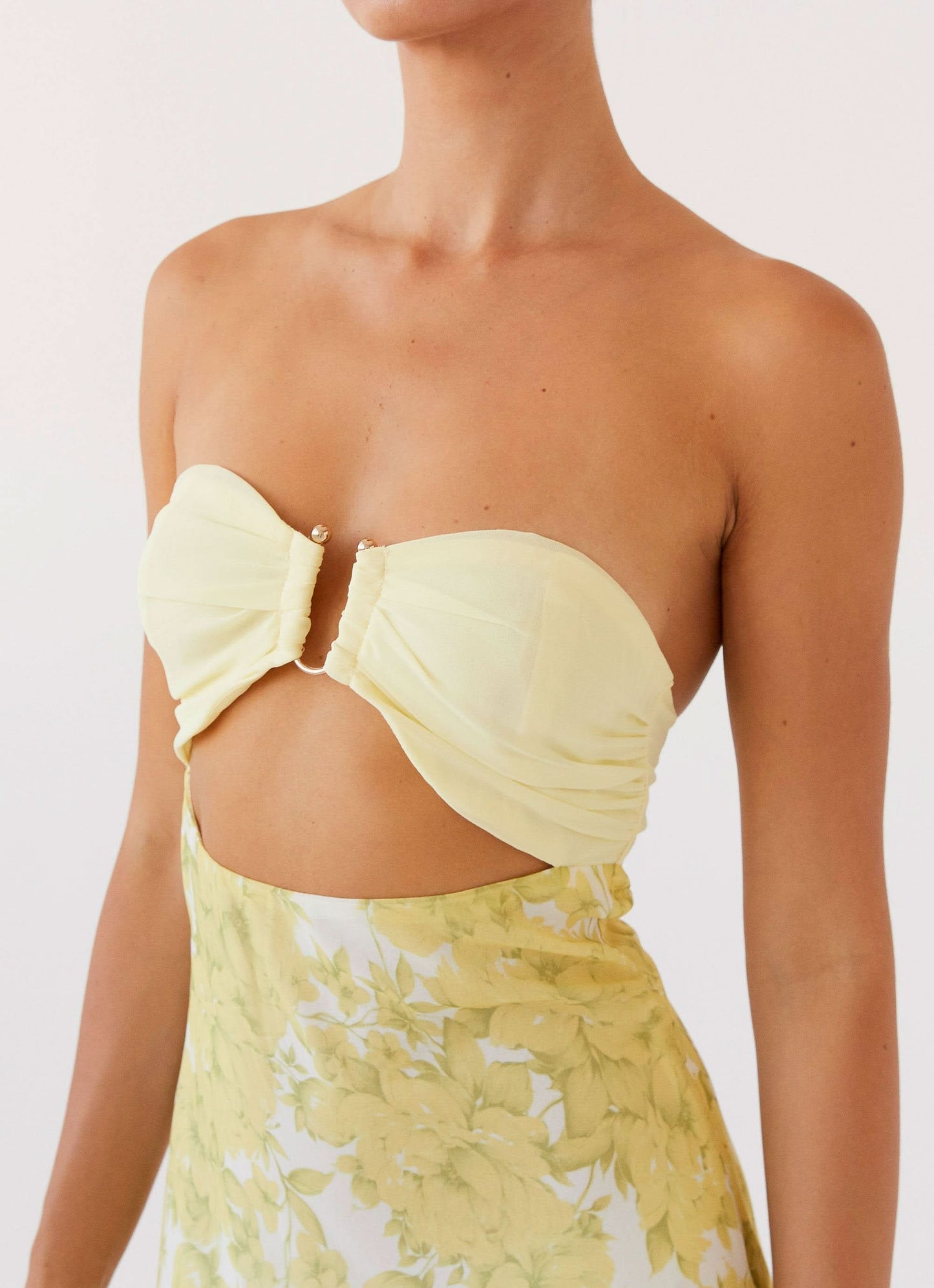Women's Wedding Guest Floral Strapless Maxi Dress - product image 7