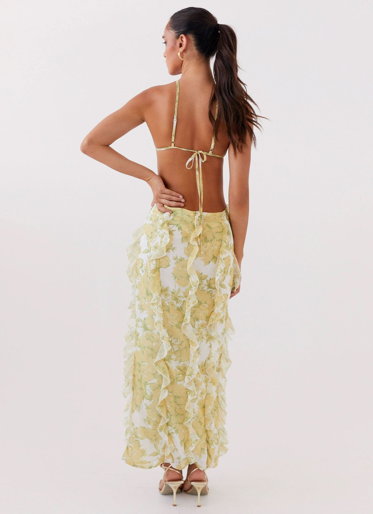 Women's Wedding Guest Floral Cutout Maxi Dress - product image 3