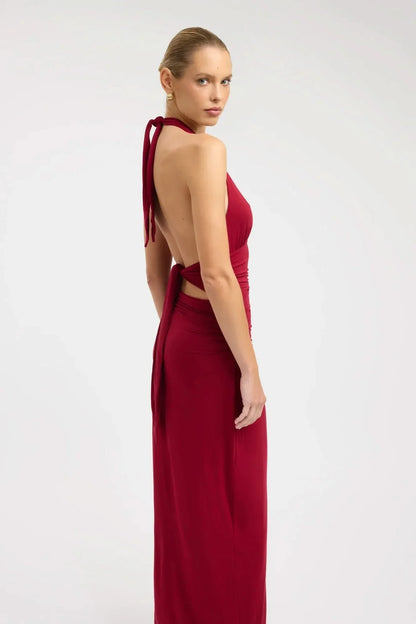 Women's Formal Halter Plunge Ruched Maxi Dress - product image 12