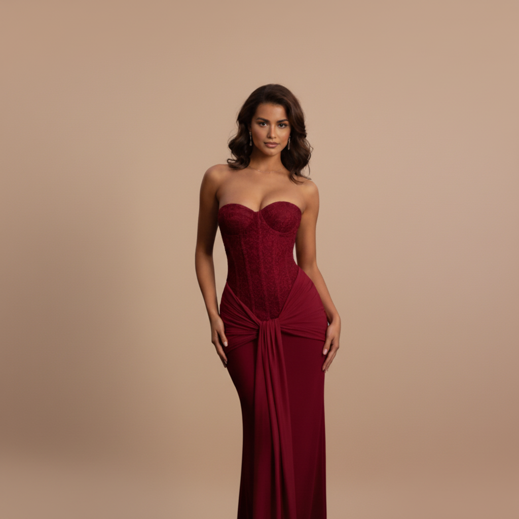 Radiance Off-Shoulder Strapless Gown - side view