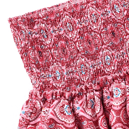 Women's Boho Print Smocked Waist Tiered Mini Skirt - product image 13